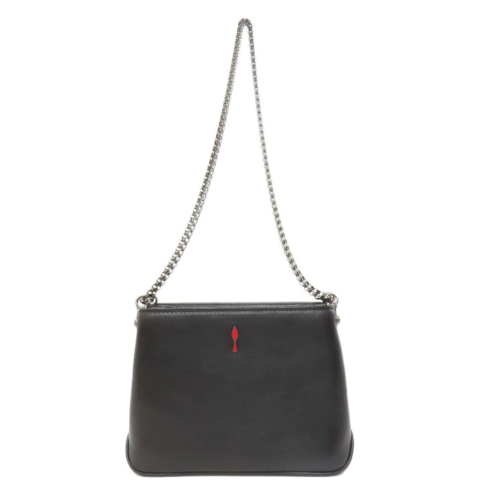 Christian Louboutin Spike Leather Shoulder Bag Black